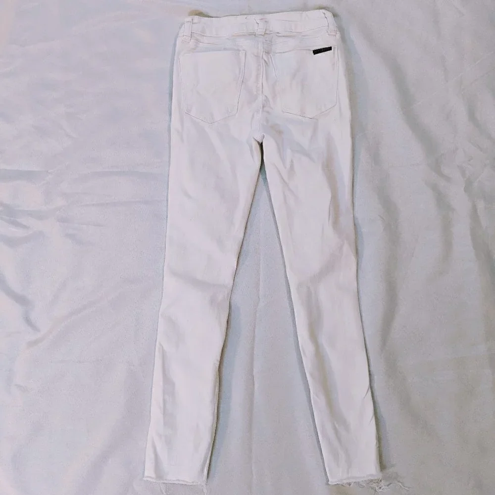 Hudson Girls Size 12 White Distressed Skinny Jeans